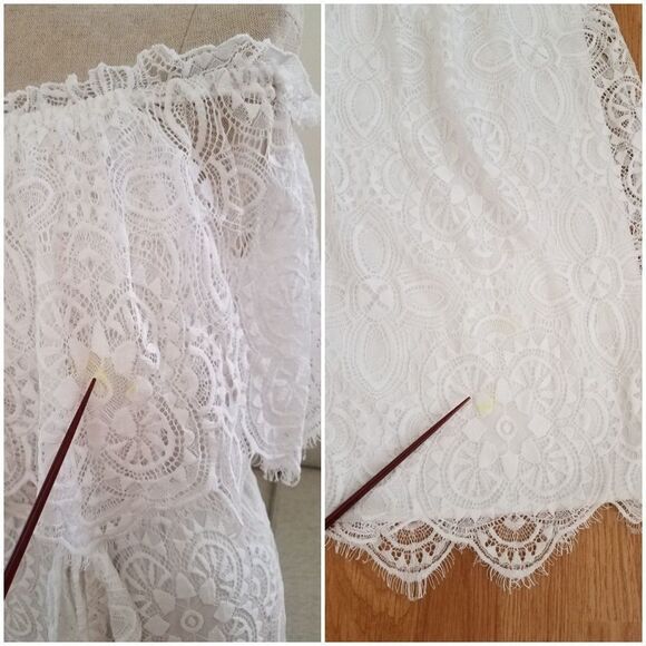 Charles Henry Lace Popover Maxi Dress sz Small - Picture 8 of 8